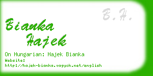 bianka hajek business card